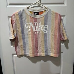 Nike women’s Multicolor Striped crop tee